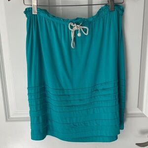 Caslon Turquoise Casual Mini Skirt with rope draw string Sz small